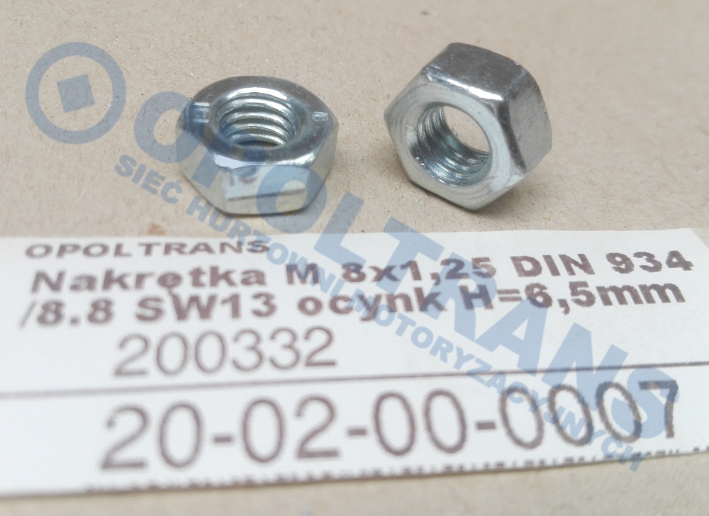 Гайка болта кардана M8x1.25 20-02-00-0007