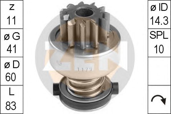 Бендікс стартера MAN L2000 D0824/ D0826 Z-11 редукційний 1.01.1179.0
