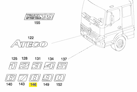 Цифра обозначения модели Mercedes 973 817 38 14