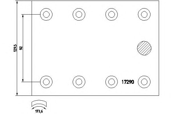 Накладки тормозные Mercedes 1117 364x130 STD 65203200A8RV