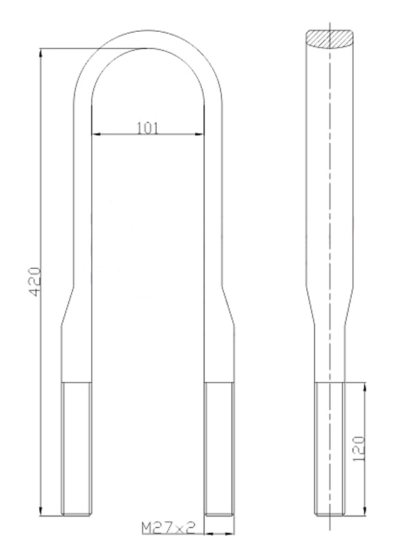 Стремянка рессоры M27x101x420 Mercedes Actros 08-02-03-0477