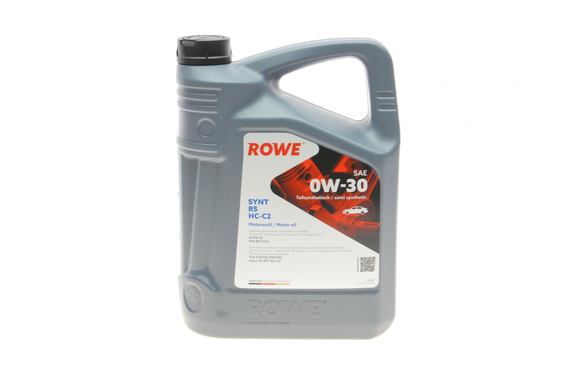 Масло моторное 0W30 HIGHTEC SYNT RS HC-C2 (5L) 20247-0050-99