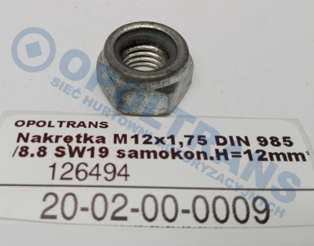Гайка болта рессоры M12x1.75 самоконтр. 20-02-00-0299