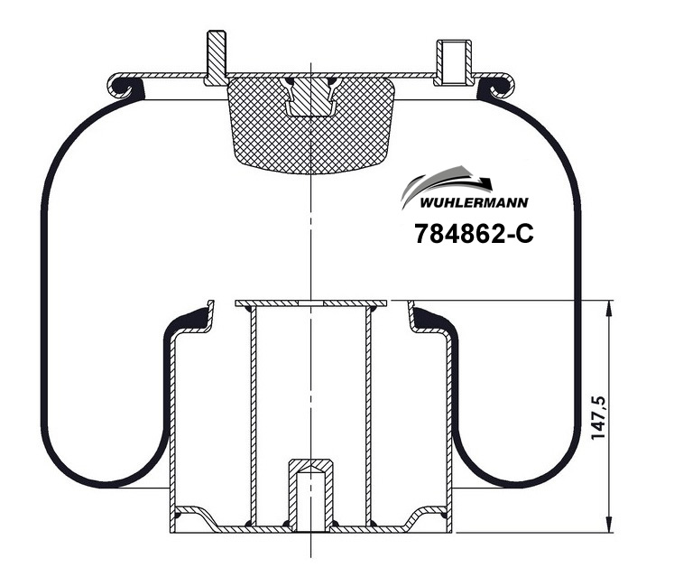 Пневмоподушка 4862N1P02 MAN TGL со стаканом 784862 C