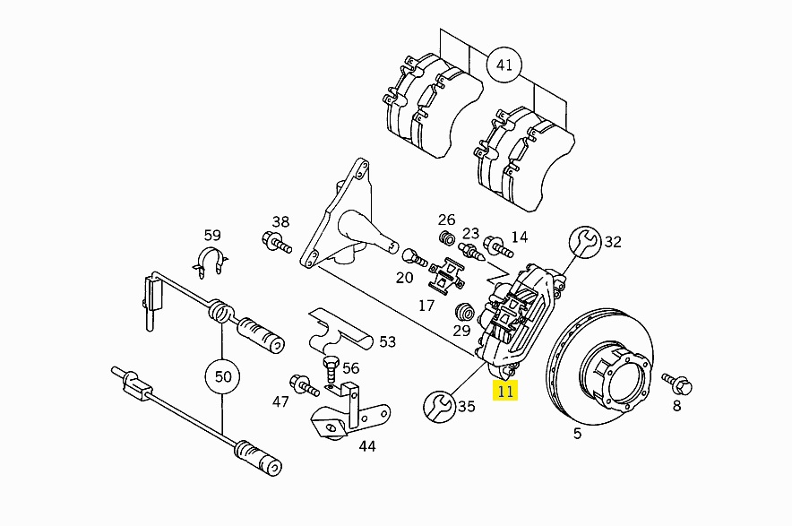 Суппорт Mercedes 814D правый б/у 6704203101