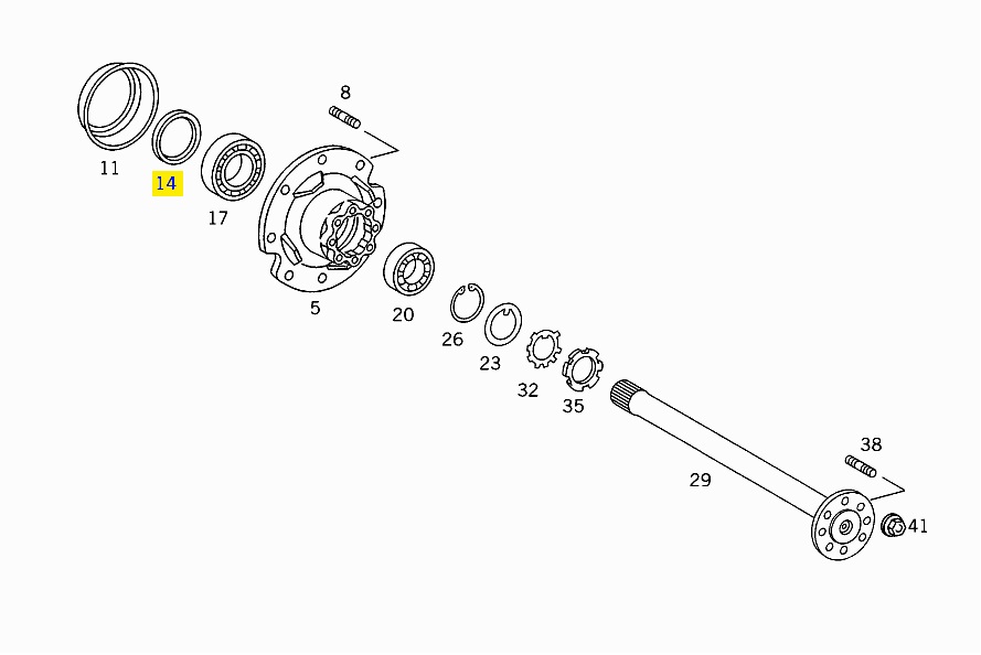 Сальник ступицы Mercedes 1117 зад 115x140x13/12 0109978447
