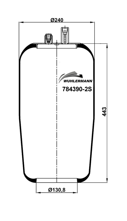 Пневмоподушка 4390N2 Mercedes Actros без стакана 784390-2S