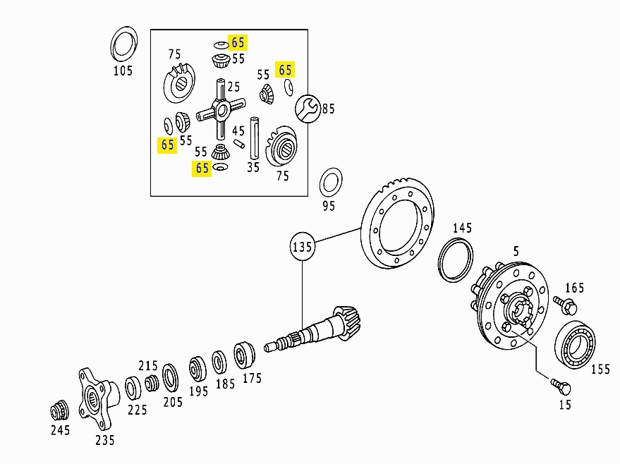 Шайба сателлитовая Mercedes 609D сферическая 6683530024