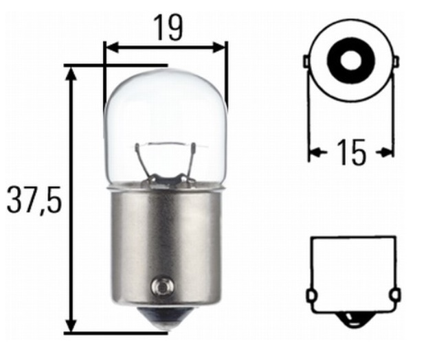 Лампа R10W 24V 10W 124/10
