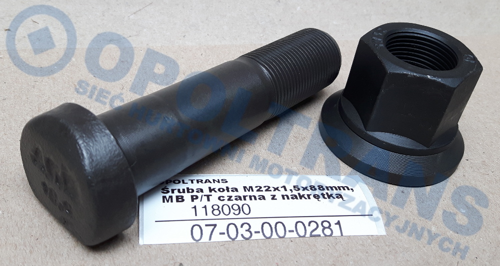 Шпилька колеса M22x98 MAN, Mercedes 07-03-00-0281
