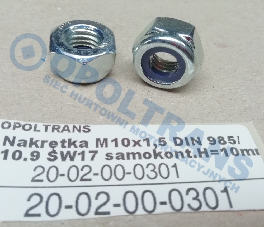 Гайка болта рессоры M10x1.5 20-02-00-0301