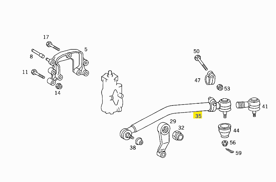Продольная рулевая тяга Mercedes 814 AP 11674