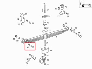 Болт рессоры M22x160 Mercedes 1824 20-01-00-0321