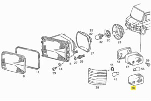 Скло покажчика поворота Mercedes 609D-709D-814D 001 822 60 10