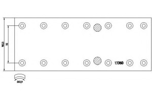 Накладки тормозные Mercedes 709D-711D 302x102.5 1-й ремонт 65201110A4RV
