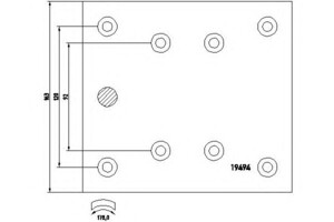 Накладки тормозные Mercedes 410x163x17 STD B9665