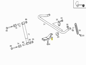 Кронштейн стабілізатора Mercedes 814 заднього Б/У 673 326 01 63
