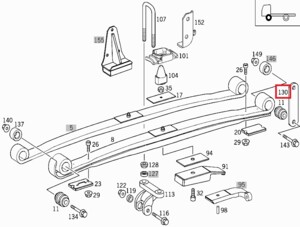 Серьга передней рессоры Mercedes Atego 815 9703250120