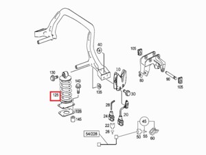 Амортизатор кабины Mercedes Actros, Axor задний 3758900719