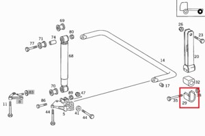 Кронштейн стабілізатора Mercedes 1735 задн 675 326 10 40