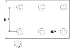 Накладки тормозные MAN L01-02 329х100х18.5 2-ремонт 65001678N20A8