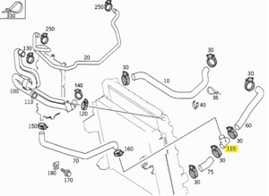 Патрубок радіатора Mercedes Atego 970 501 00 07