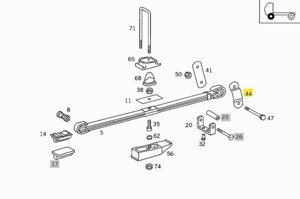 Серьга рессоры Mercedes-Benz 814 передней, Б/У 6733250320