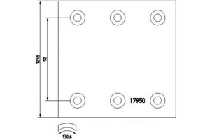 Накладки тормозные Mercedes 1117 364x130 STD 65203200A8RV