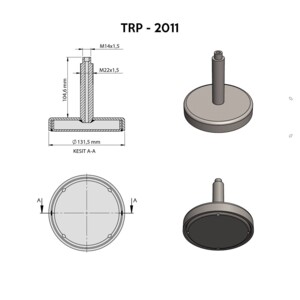 Кришка пневмоподушки 644N Mercedes O303-O345-O403 верхня TRP-2011