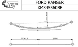 Ресора Ford Ranger; Mazda B 99-06 XM345560BE0019 Z/T