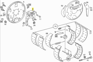 Кронштейн гальмівної колодки Mercedes 609 R 6684231113