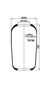 Пневмоподушка 786N MAN L/M2000 WU 78786