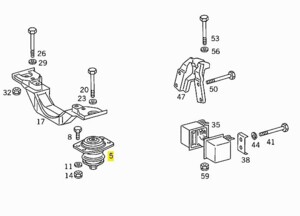 Подушка двигателя Mercedes 814 OM-366 6742400417