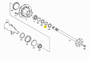 Стопорная шайба ступицы Mercedes Atego 823 задней 6753560073
