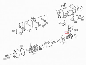 Вилка бендикса стартера Mercedes OM-314-364-366 0001510335