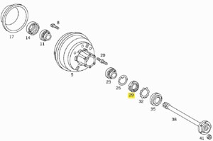 Гайка маточини Mercedes 608D-814 задньої M52 6743560126