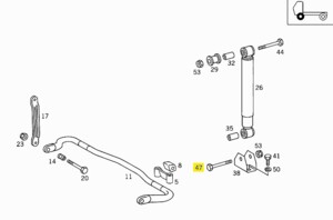 Болт амортизатора M14x74 Mercedes 814 000960014244