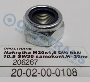 Гайка болта рессоры M20x1.5 самоконтр 20-02-00-0108