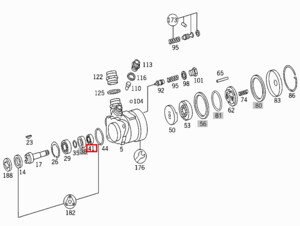 Підшипник гідропідсилювача Mercedes 814 голчатий 0039817010