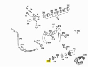 Штовхач мезанізма підвіски колодок Mercedes 609D-814D 670 423 09 19