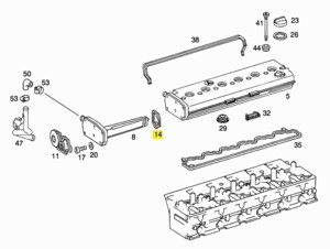 Прокладка клапанной крышки Mercedes Atego OM-904LA 000 018 04 80