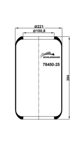 Пневмоподушка RZ45025 Mercedes O404 78450-25