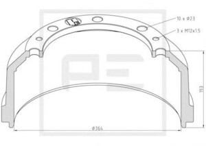 Гальмівний барабан Mercedes 1117-1120 016.466-00A