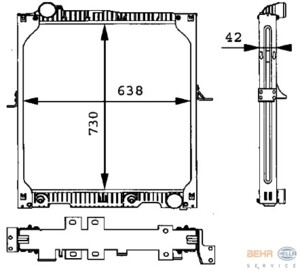 Радіатор Mercedes OM402LA/441LA 2203877