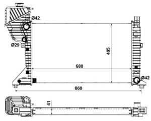 Радіатор Mercedes Sprinter CDI OM611LA 55348A