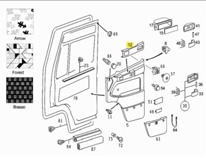 Накладка ручки двери Mercedes Vario внутрен. 6707200275