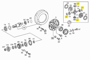 Шайба сателлитовая Mercedes 709D сферическая 3143530224