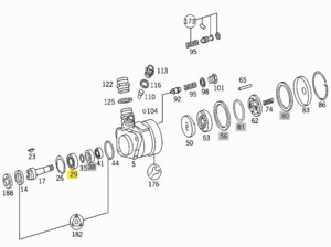Підшипник гідропідсилювача Mercedes 609D 0019812425