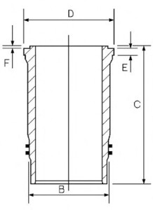 Гільза Mercedes OM-447LA STD d-128mm 2й сорт 14-456980-00