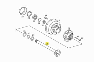 Піввісь Mercedes 817 без блокування 6743570301